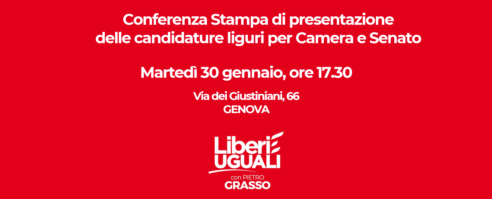 Liberi e Uguali Liguria - Conferenza Stampa